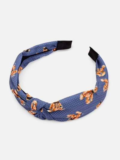 Royalfashion Opaska do włosów z pleceniem w kropki i misie