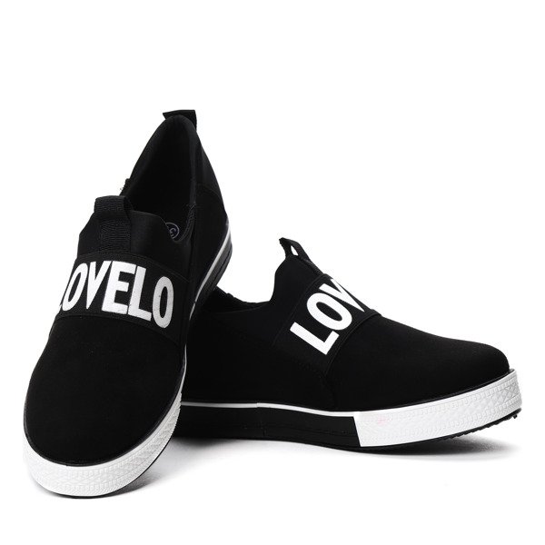 Czarne slip on z eko zamszu Brandi- Obuwie