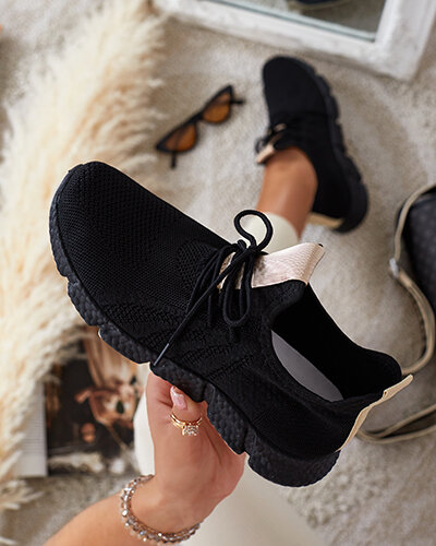 Pantofi sport negri si bej pentru femei Bommgi - Incaltaminte