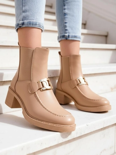 Bocanci pentru femei Royalfashion cu toc mic Ewios
