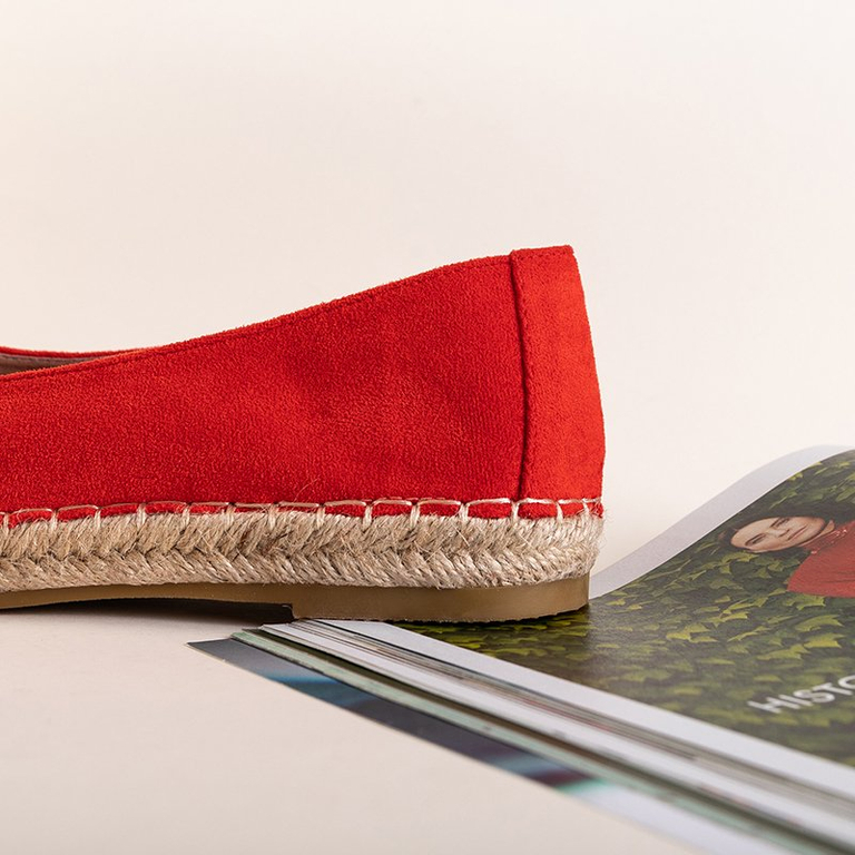 Espadrile roșii din piele ecologică pentru femei Silina- Pantofi