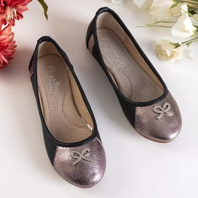 OUTLET Balerine negre pentru copii pentru copii Arleta - Pantofi