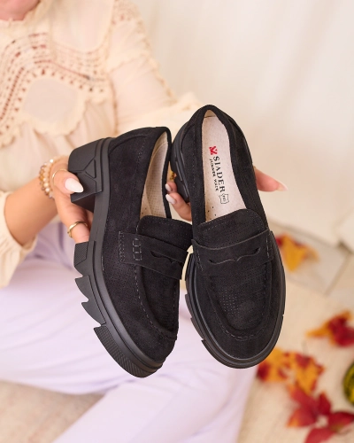 Royalfashion Negru mocasini traforați pentru femei Lace Glide