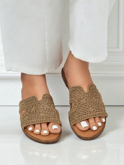 Rpyalfashion Sandale de damă cu bareta decorativă Braida