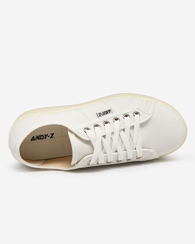 OUTLET Tenisi sport albi si ecru pe platforma Darru-Footwear