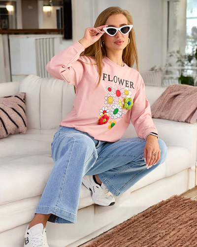 Royalfashion Hanorac cu imprimeu subțire din bumbac pentru femei