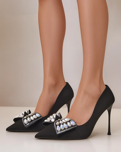 Royalfashion Pantofi cu toc înalt pentru femei cu o fundiță Cocarte