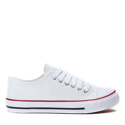 Białe, klasyczne trampki Kanako- Obuwie