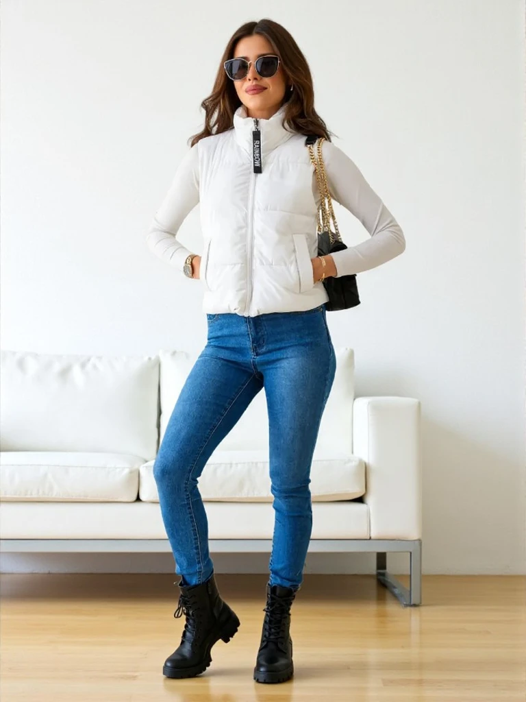 Royalfashion Jachetă scurtă fără mâneci pentru femei