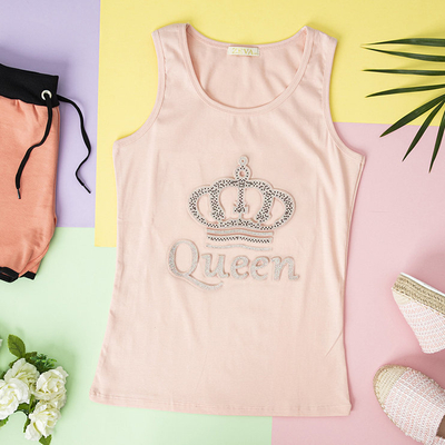 Top pentru femei roz deschis cu zirconiu cubic - Îmbrăcăminte