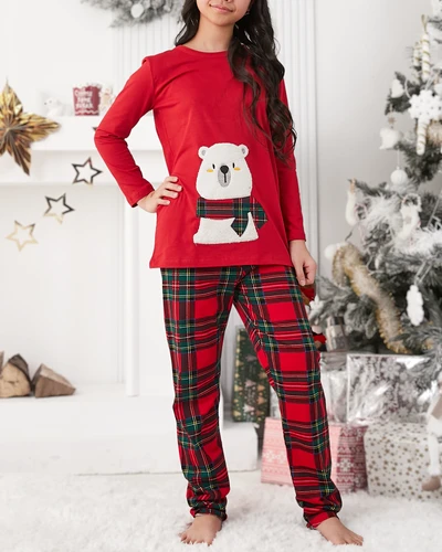 Pijamale de Crăciun din bumbac pentru copii Royalfashion cu imprimeu