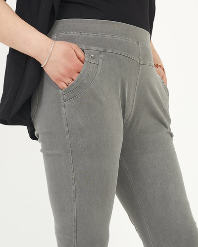 Treggings de damă PLUS SIZE gri - Îmbrăcăminte