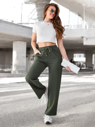 Royalfashion Pantaloni simpli pentru femei cu șnur