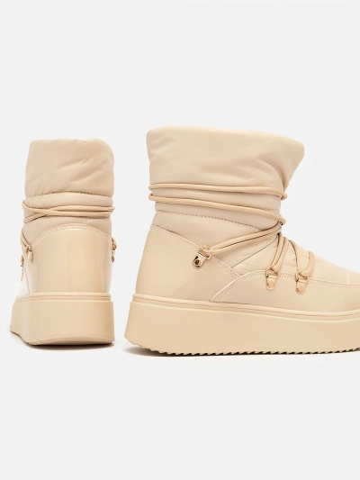 Royalfashion Cizme de zăpadă slip-on pentru femei, bej Dabenda