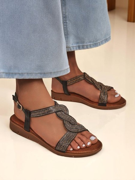 Royalfashion Sandale de damă cu curelușe decorative Aria Shine