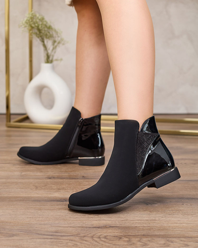 Royalfashion Cizme negre pentru femei cu zirconiu Overlissa