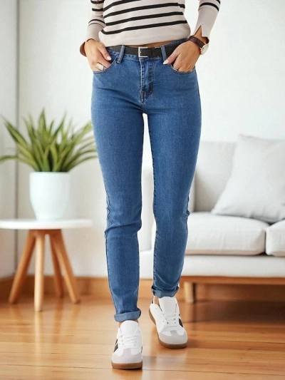 Jeansuri tapered din bumbac pentru femei Royalfashion