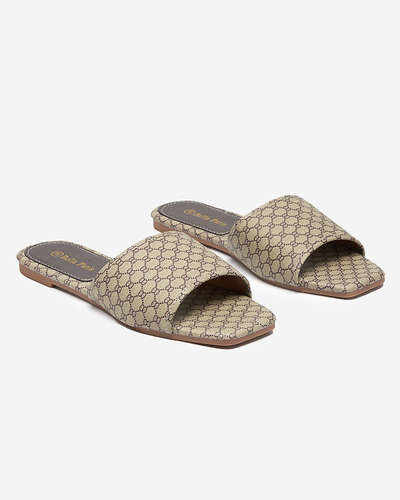 OUTLET Papuci dama kaki cu model Reverdi - Pantofi