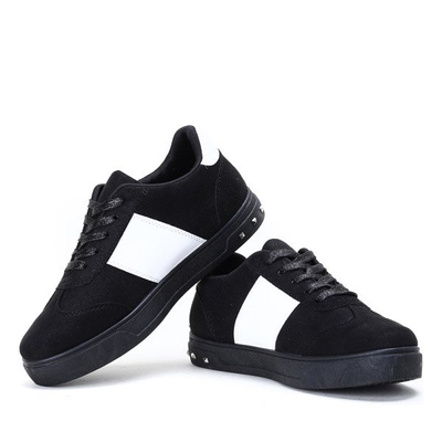 Czarno-białe, klasyczne tenisówki Chana- Obuwie