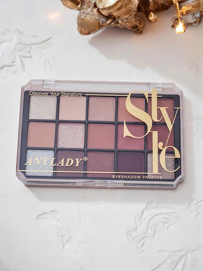 ANYLADY Paletă de 15 farduri de pleoape cu sclipici și mate Ruby Glamour