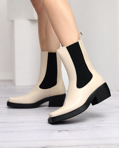 Cizme damă înalte de culoare bej Darran - Încălțăminte