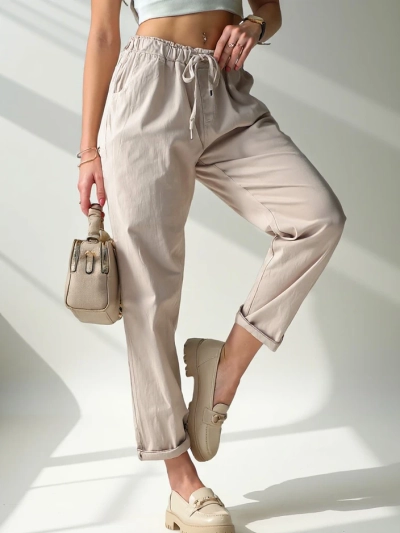 Royalfashion Pantaloni simpli din material pentru femei