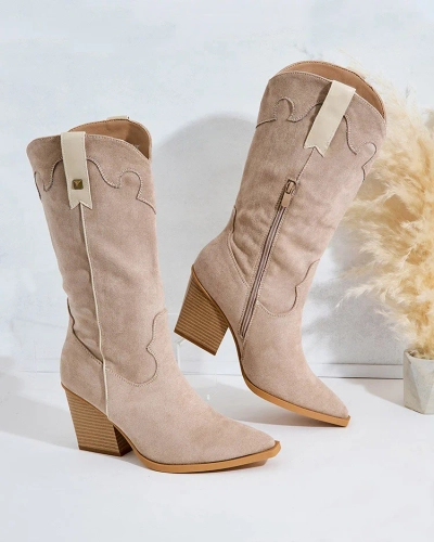 Royalfashion Cizme cowboy cu toc pentru femei Kowib