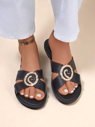 Royalfashion Uma futu na flat gron Golden Step