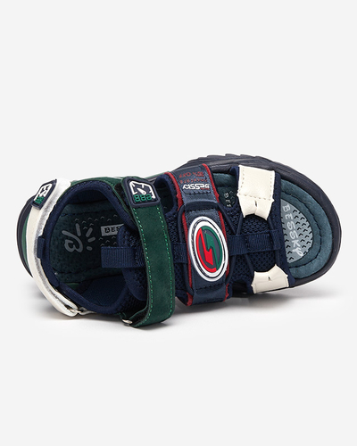 Sandale pentru băieți bleumarin și verde cu Velcro Roser-Footwear