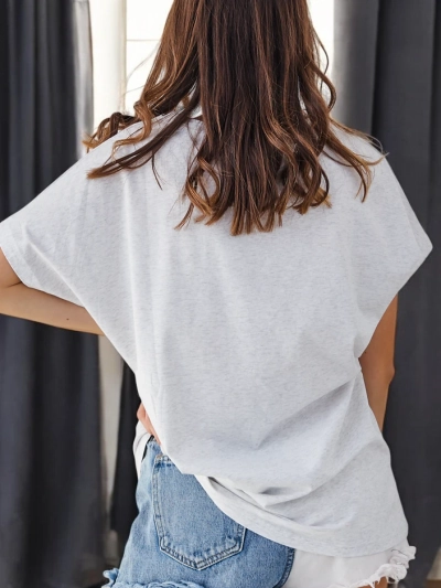 Royalfashion T-shirt din bumbac pentru femei cu imprimeu