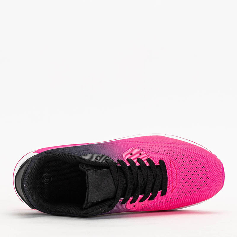 Pantofi sport de damă fucsia și negru pe platforma Tigeris - încălțăminte