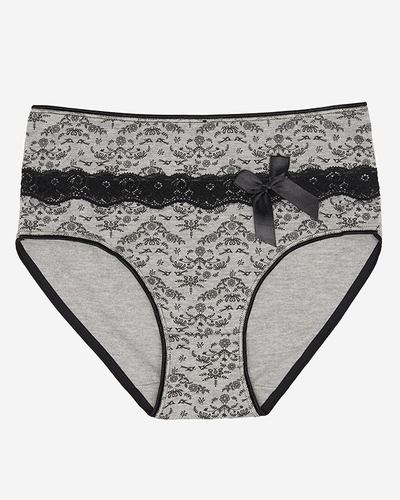 Slip dama cu imprimeu de culoare gri. PLUS SIZE- Lenjerie intimă