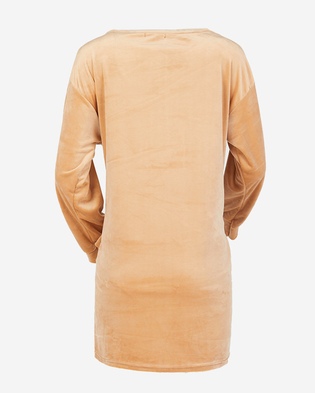 Tunica lunga pentru femei cu zirconiu camel - Imbracaminte