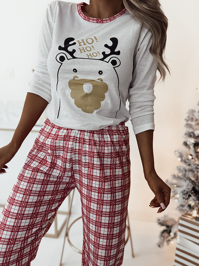 Royalfashion Pijama de 2 piese pentru femei White Christmas
