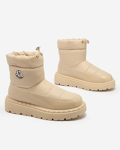 Royalfashion Cizme de zăpadă slip-on pentru femei de culoare bej Ireda