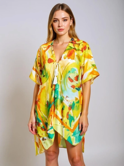 Royalfashion Pareo - Tunică de plajă de vară pentru femei cu design imprimat Wild Coast