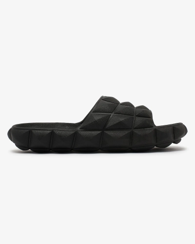 Royalfashion Șlapi de damă cu ștanțare în negru Ambeha