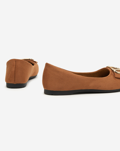 Balerini de dama camel cu ornament pe nas Cavo - Incaltaminte