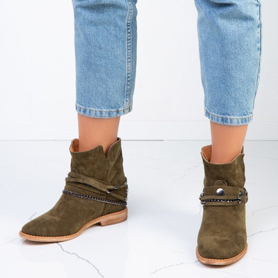 Cizme de cowboy verzi pe o pană de interior Salem - Încălțăminte