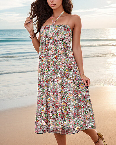 Royalfashion Rochie midi de damă cu imprimeu