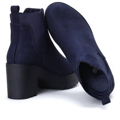 Granatowe botki na platformie Toana- Obuwie