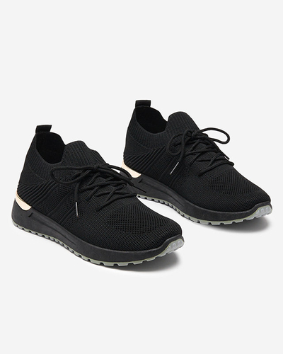 Sneakers Dama Mistrale Negri cu Toc Plat