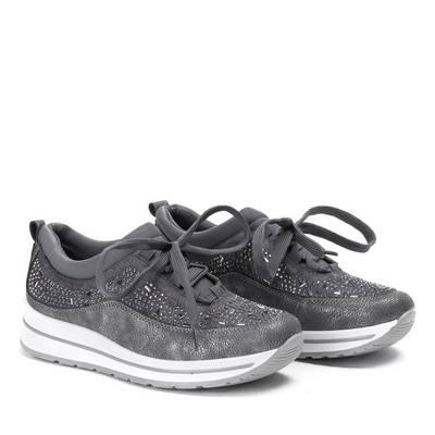 Szare buty sportowe z cyrkoniami Austen - Obuwie