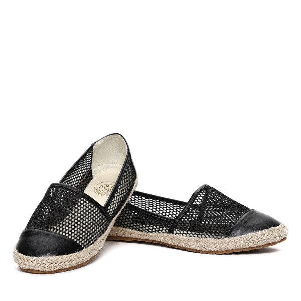 Czarne espadryle z siateczki Yonohas - Obuwie