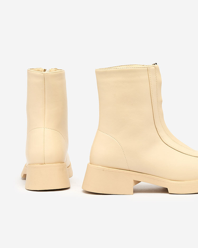 Royalfashion Cizme cu toc plat Etiuse bej pentru femei