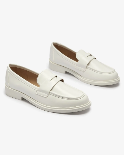 Mocasini albi pentru femei din piele ecologică Zibom- Footwear