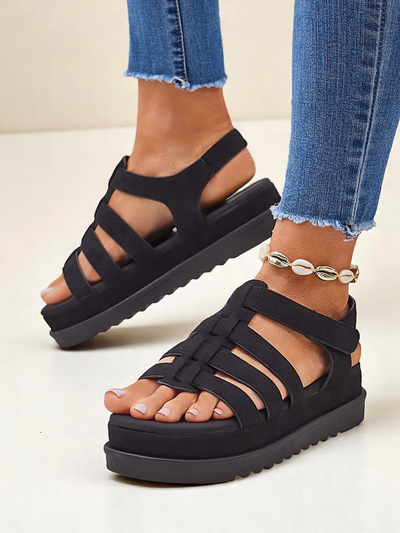 Aurtengei Heraclea Royalfashion Baschtschuhen auf Plattform schwarze aus Ekoleeder