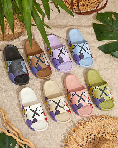 OUTLET Negru șlapi de damă Elmino - Încălțăminte