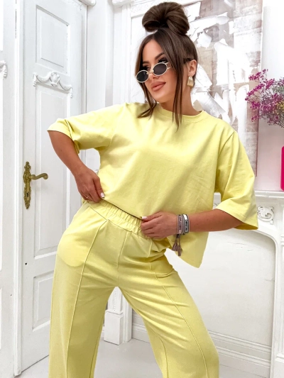 Royalfashion Set de bumbac pentru femei cu pantaloni largi