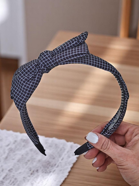 Royalfashion Bentită de păr cu fundiță în carouri Gosia